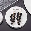Natural Obsidian Chips Dangle Earrings EJEW-JE05266-04-3