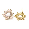 Pink Cubic Zirconia Sun Stud Earrings EJEW-Z019-24A-G-2