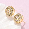 Brass Micro Pave Clear Cubic Zirconia Stud Earrings EJEW-Q015-10G-1