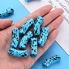 Opaque Spray Painted Acrylic Beads MACR-S372-001F-B07-5
