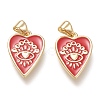 Brass Enamel Pendants ZIRC-F116-10-G-2