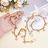 2Pcs Alloy Enamel Pink Bowknot Tassel 304 Stainless Steel Cable Chain Bag Decorative Chains AJEW-BBC0001-04-3