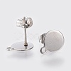 Non-Tarnish 304 Stainless Steel Stud Earring Findings STAS-K184-02-02P-2