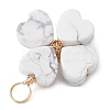 Natural & Synthetic Mixed Gemstone Clover Pendants PALLOY-JF03180-5