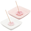 CRASPIRE 2Pcs Square Handmade Porcelain Jewelry Plate & 2Pcs Sakura Flower Ceramic Incense Burners AJEW-CP0005-53-1