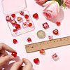 22Pcs 9 Styles Heart Theme Handmade Glass Beads FOIL-FS0001-04-5