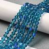 Transparent Electroplate Glass Beads Strands EGLA-A039-T4mm-L01-4