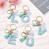 Resin & Acrylic & Faux Suede Tassel Keychain X1-KEYC-YW00117-01-4