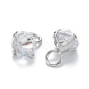 Brass Clear Cubic Zirconia Charms ZIRC-G170-12-3