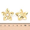 Brass ABS Plastic Imitation Pearl Flower Stud Earrings EJEW-S258-02G-5