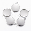 Tarnish Resistant 304 Stainless Steel Cabochon Connector Settings STAS-E146-19P-16mm-2