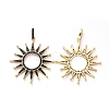 Brass Micro Pave Black Cubic Zirconia Solar Eclipse Pendants X-KK-I658-56-2