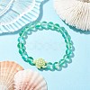 8mm Round Dyed Synthetic Moonstone Beaded Stretch Bracelets BJEW-JB10308-06-2