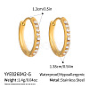 304 Stainless Steel Micro Pave Cubic Zirconia Huggie Hoop Earrings for Women IV7496-3-1