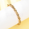 304 Stainless Steel Cable Chain Bracelets for Women Men BJEW-F529-04G-2