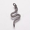 Brass Cubic Zirconia Pendants KK-P134-27-2