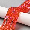 Transparent Electroplate Glass Beads Strands GLAA-F029-3mm-D14-4