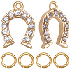 10Pcs Brass Micro Pave Clear Cubic Zirconia Charms KK-CN0002-85-1