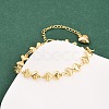 304 Stainless Steel Heart Link Chain Bracelets for Valentine's Day Gift BJEW-D359-17C-G-1