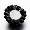 Faceted Glass Flower Big Pendants GLAA-I032-03-2