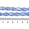 Opaque Solid Color Electroplate Glass Beads Strands EGLA-N013-J8mm-B06-4