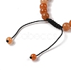 8mm Round Natural Red Aventurine Braided Bead Bracelets BJEW-C067-01B-11-4