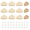 12Pcs Cloud Shape Brass Stud Earring Findings KK-GO0001-65-1