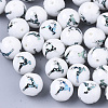 Christmas Opaque Glass Beads X-EGLA-R113-03E-1