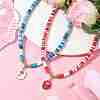 2Pcs 2 Style Alloy Enamel Flower Pendant Necklaces Set NJEW-JN04537-2