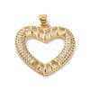 Rack Plating Brass Micro Pave Cubic Zirconia Pendants KK-E281-25G-1