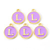 Golden Plated Alloy Enamel Charms X-ENAM-S118-10L-2