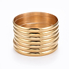 Fashion 201 Stainless Steel Bangle Sets BJEW-L664-024A-G-1-1