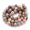 Natural Pink Opal Beads Strands G-R446-8mm-38-2