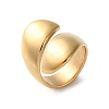 Ion Plating(IP) 304 Stainless Steel Plain Band Wrap Cuff Ring RJEW-L103-01-G-5