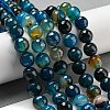 Faceted Natural Banded Agate Beads Strands G-F447-12mm-O08-1