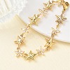304 Stainless Steel Pave Clear Cubic Zirconia Link Chain Bracelets for Women BJEW-A169-11G-2