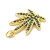 Rack Plating Brass Micro Pave Cubic Zirconia Pendants KK-K367-05G-03-2