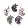 Natural Mixed Stone Tree of Life Wire Wrapped Pendants G-L520-E-R-NF-1