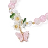 Glass Round Beaded Stretch Bracelet BJEW-JB09811-02-2