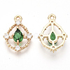 Golden Tone Brass Pendants X-GLAA-R212-10A-2