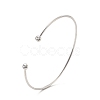 Clear Cubic Zirconia Open Cuff Bangle BJEW-G663-03P-3