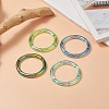 4Pcs 4 Color Acrylic Curved Tube Stretch Bracelets Set for Women BJEW-JB09305-03-2