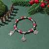 Glass Pearl Beaded Stretch Bracelet BJEW-TA00144-2