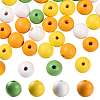 160Pcs 4 Colors Farmhouse Country and Rustic Style Painted Natural Wood Beads WOOD-LS0001-01J-1