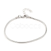 Tarnish Resistant Unisex 304 Stainless Steel Round Snake Chain Bracelets BJEW-H541-02B-P-1