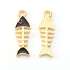 Light Gold Plated Alloy Enamel Pendants X-ENAM-R136-14B-2