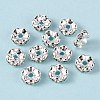 Brass Grade A Crystal Rhinestone Spacer Beads RB-A006-8MM-S-2