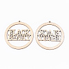 Undyed Natural Wooden Big Pendants X-WOOD-N007-116-2