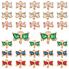 30Pcs 6 Colors Brass Cubic Zirconia Charms KK-PH0005-66-1