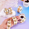 4 Rolls 4 Styles Paper Sticker with Word Thank You STIC-TA0001-03-5